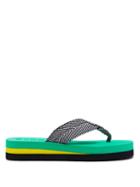 Matchesfashion.com Proenza Schouler - Geometric Woven Flip Flops - Womens - Green