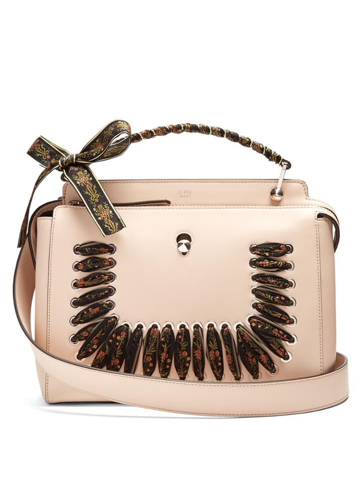 Fendi Dotcom Ribbon-whipstitch Leather Bag