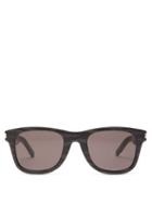 Matchesfashion.com Saint Laurent - Zebra Print Square Acetate Sunglasses - Womens - Black