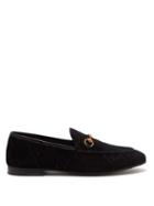 Matchesfashion.com Gucci - Jordaan Gg Velvet Loafers - Womens - Black