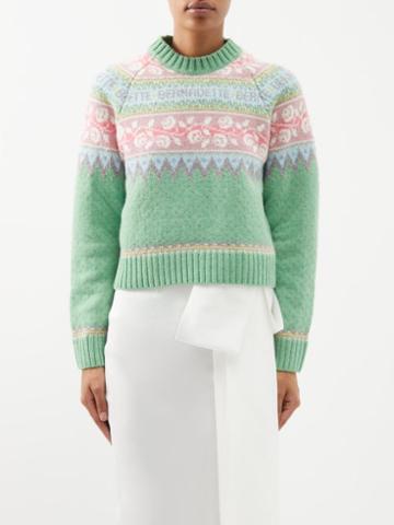 Bernadette - Cesar Fair Isle Lambswool Sweater - Womens - Green Multi