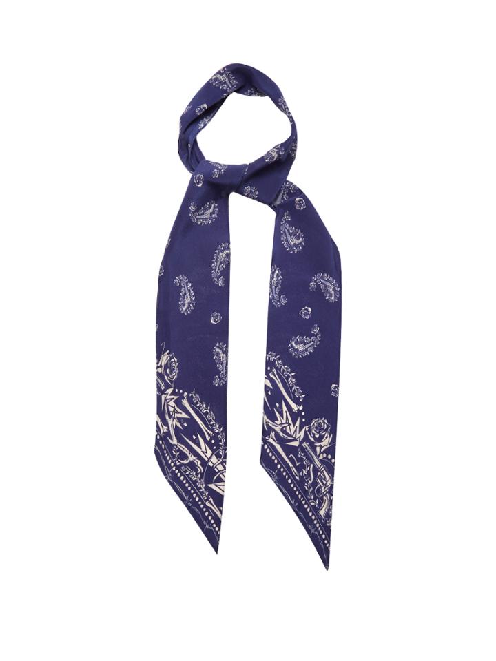 Guns 'n' Rockins-print Super-skinny Silk Scarf