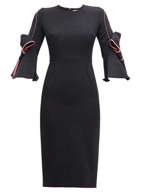 Matchesfashion.com Roksanda - Lavete Piped Crepe Dress - Womens - Navy