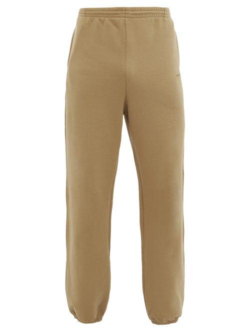 Matchesfashion.com Balenciaga - Logo Print Cotton Track Pants - Mens - Cream