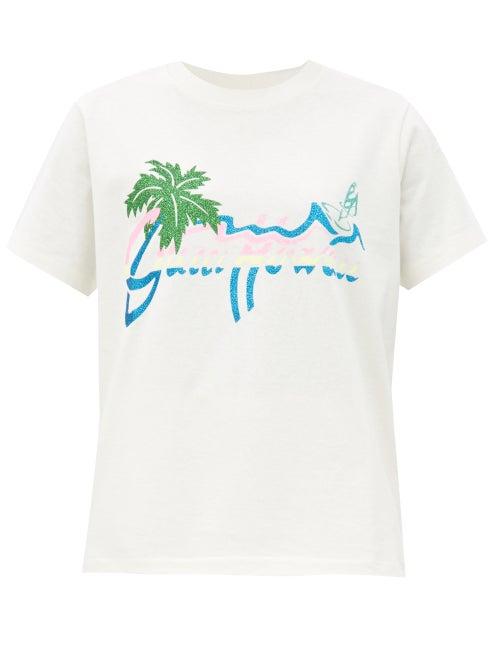 Matchesfashion.com Gucci - Hawaii-print Cotton-jersey T-shirt - Womens - White Print