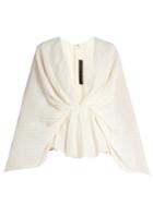 Elie Saab Striped V-neck Georgette Kimono Top
