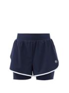 Matchesfashion.com Ernest Leoty - Fleur Shell And Jersey Shorts - Womens - Navy White