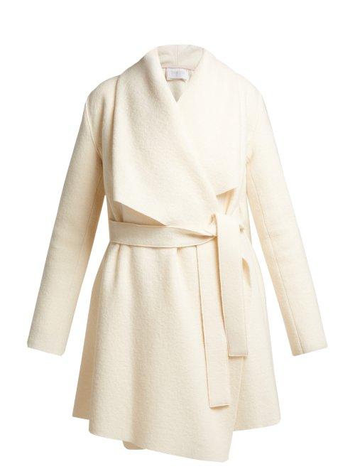 Matchesfashion.com Harris Wharf London - Single Breasted Draped Wool Coat - Womens - Cream