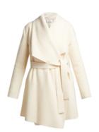 Matchesfashion.com Harris Wharf London - Single Breasted Draped Wool Coat - Womens - Cream