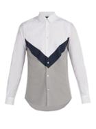 Matchesfashion.com Stella Mccartney - Chevron Insert Cotton Shirt - Mens - White Multi