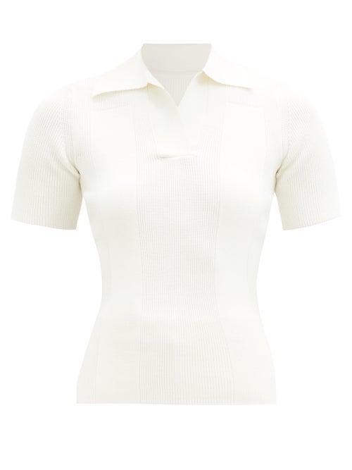 Matchesfashion.com Jacquemus - Cutout-back Knitted Polo Shirt - Womens - Ivory