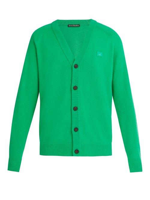 Matchesfashion.com Acne Studios - Neve Face Wool Cardigan - Mens - Green