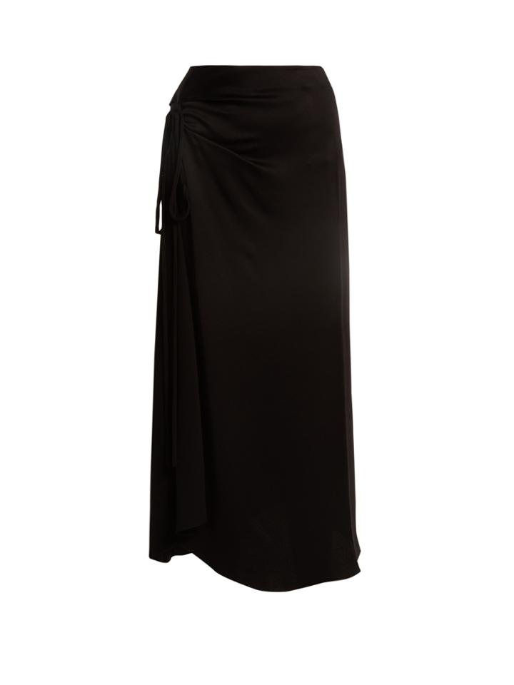 Marni Asymmetric Ruched Crepe De Chine Skirt