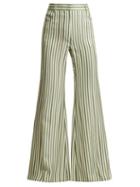 Matchesfashion.com Sonia Rykiel - High Waist Striped Trousers - Womens - Green Stripe