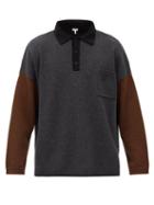 Matchesfashion.com Loewe - Colour-block Oversized Cashmere-blend Sweater - Mens - Dark Grey
