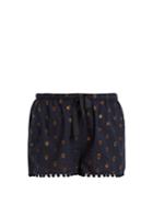 Figue Maja Polka-dot Jacquard Cotton-blend Shorts