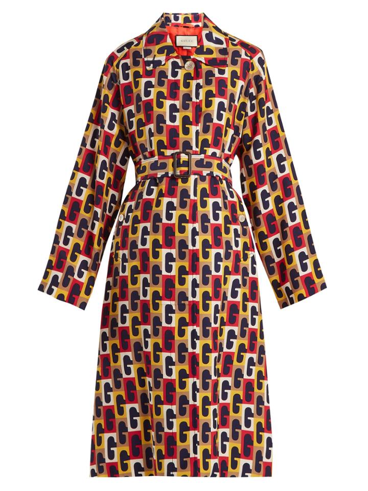 Gucci Crepe G-logo Print Coat
