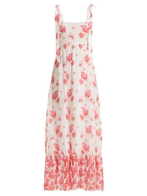 Matchesfashion.com Athena Procopiou - Sundown Breeze Silk Maxi Dress - Womens - White Multi