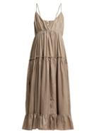 Matchesfashion.com Loup Charmant - Carino Silk Midi Dress - Womens - Beige