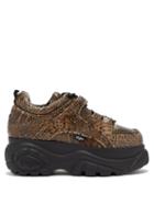 Matchesfashion.com Junya Watanabe - X Buffalo London Python Effect Leather Trainers - Womens - Brown Multi