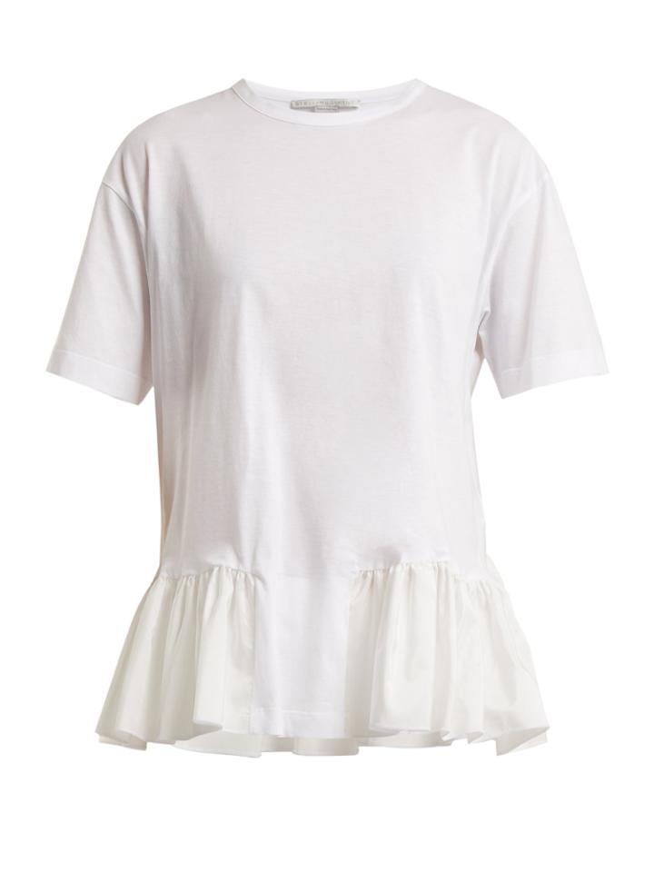 Stella Mccartney Organic Cotton Ruffle-hem T-shirt