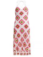 Matchesfashion.com My Beachy Side - Sexy Granny Crochet Knit Cotton Midi Dress - Womens - White Multi
