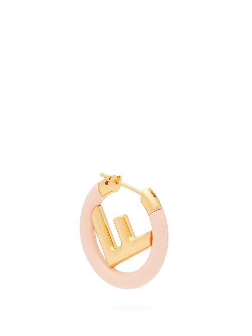 Matchesfashion.com Fendi - F Is Fendi Hoop Single Earring - Womens - Pink
