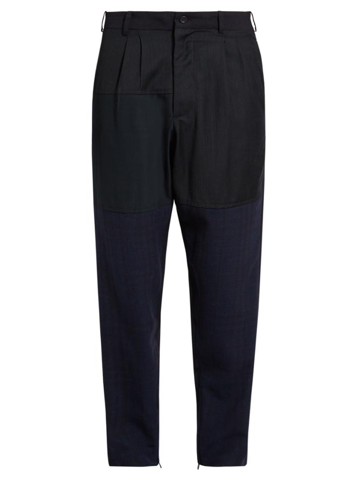 Longjourney Relaxed-fit Patchwork Wool Trousers
