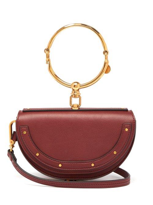 Matchesfashion.com Chlo - Nile Minaudire Small Leather Clutch - Womens - Burgundy