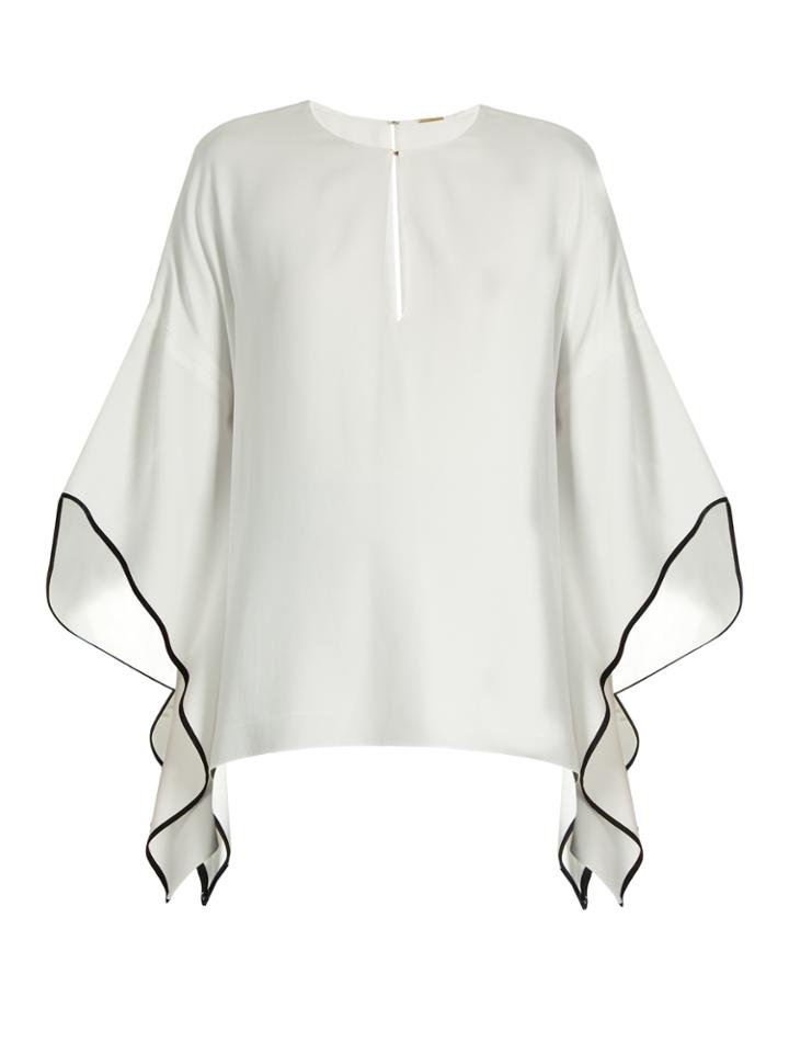 Adam Lippes Flared-sleeve Crepe Top