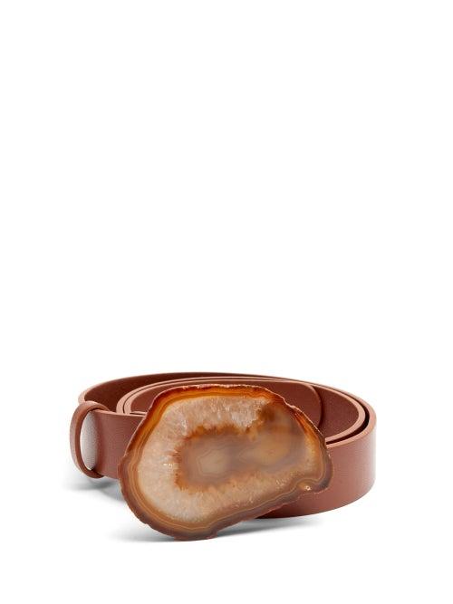 Matchesfashion.com Gabriela Hearst - Agate Leather Belt - Womens - Brown