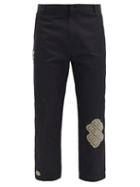 Matchesfashion.com Adish - Balagan Embroidered Poplin Trousers - Mens - Black