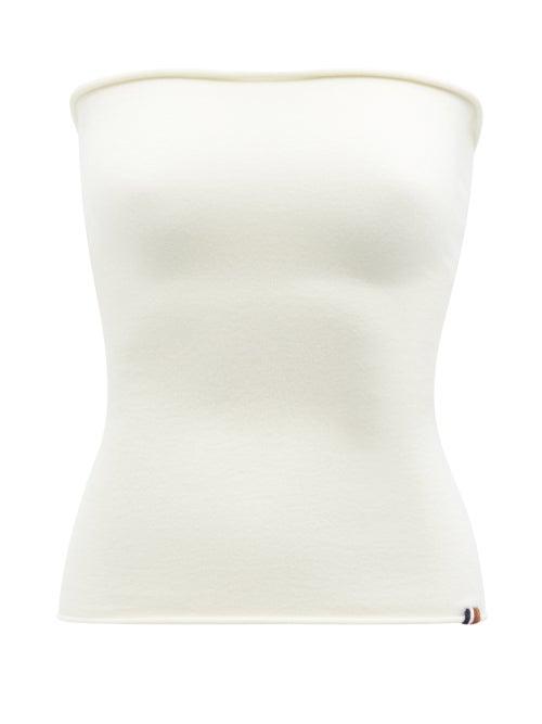 Extreme Cashmere - No.180 Rolled-edge Stretch-cashmere Bandeau Top - Womens - Ivory