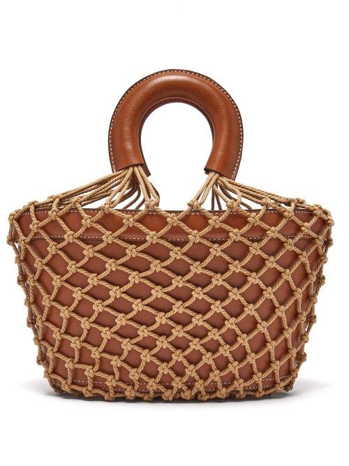 Matchesfashion.com Staud - Loni Macram And Leather Bag - Womens - Brown Multi