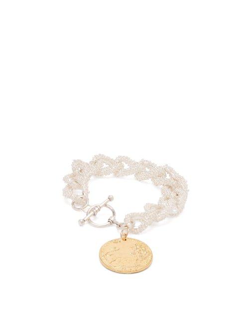 Matchesfashion.com Alighieri - La Collisione Gold Plated Coin Bracelet - Womens - Gold