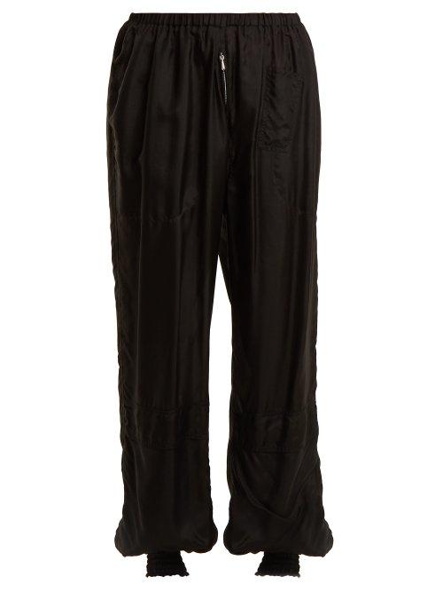Matchesfashion.com Katharine Hamnett London - Archive High Rise Elasticated Silk Trousers - Womens - Black