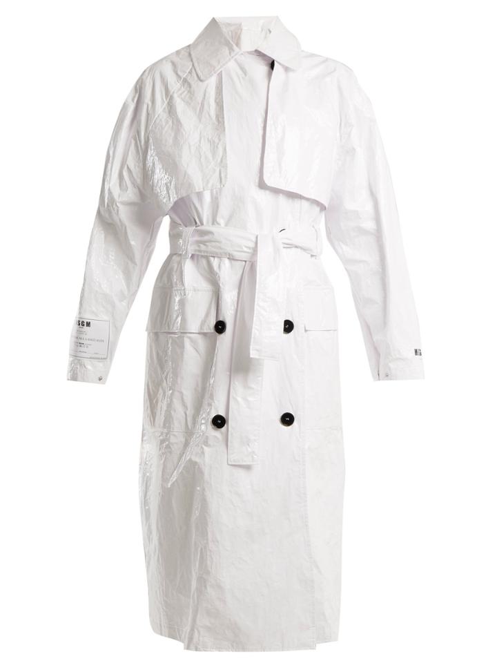 Msgm Tyvek Tie-waist Trench Coat