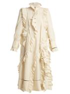 Sonia Rykiel High-neck Ruffle-trimmed Linen Dress