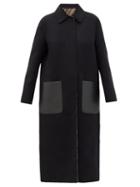 Matchesfashion.com Fendi - Reversible Wool-blend Coat - Womens - Black