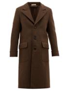 Matchesfashion.com Marni - Single Breasted Wool Blend Overcoat - Mens - Brown