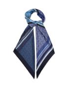 Matchesfashion.com Loewe - Anagram Patchwork Print Silk Twill Scarf - Womens - Blue