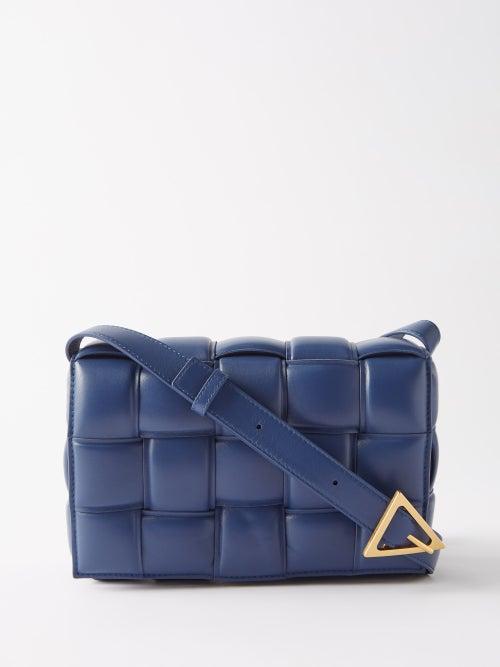 Bottega Veneta - Cassette Intrecciato-leather Cross-body Bag - Womens - Navy