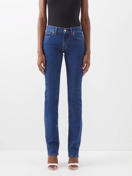 Valentino - Optical V Skinny Jeans - Womens - Dark Denim