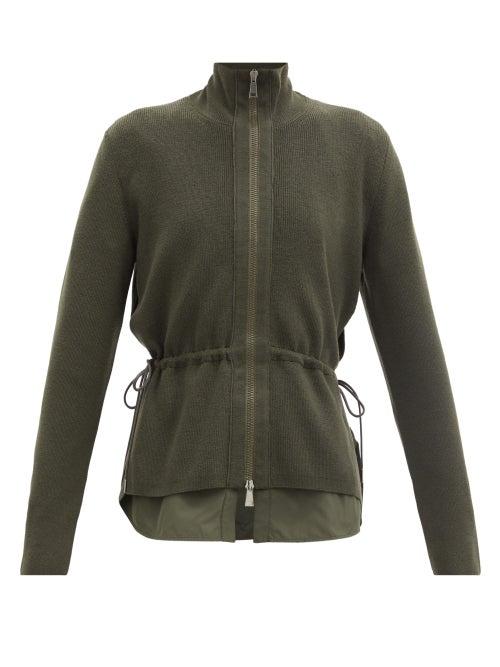 Matchesfashion.com Moncler - Zip-through Virgin-wool Cardigan - Womens - Khaki