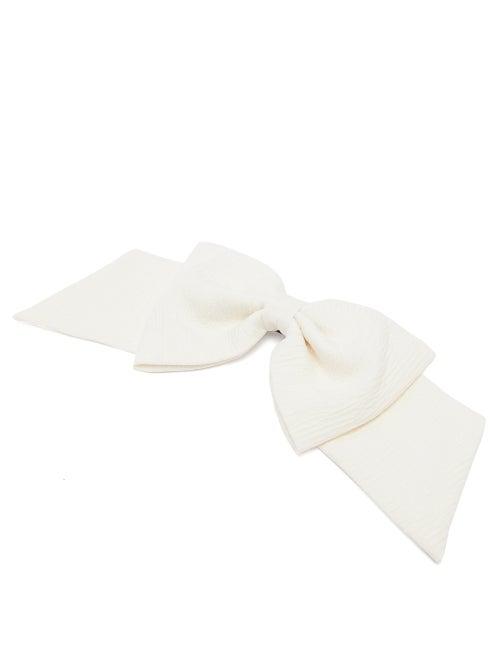 Matchesfashion.com Emilia Wickstead - Knightsbridge Bow Crepe-cloqu Hair Clip - Womens - White