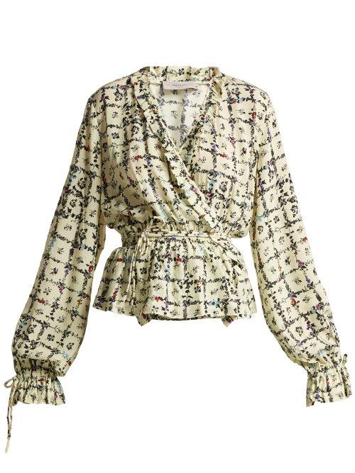 Matchesfashion.com Preen Line - Verena Vine Print Blouse - Womens - Ivory Multi