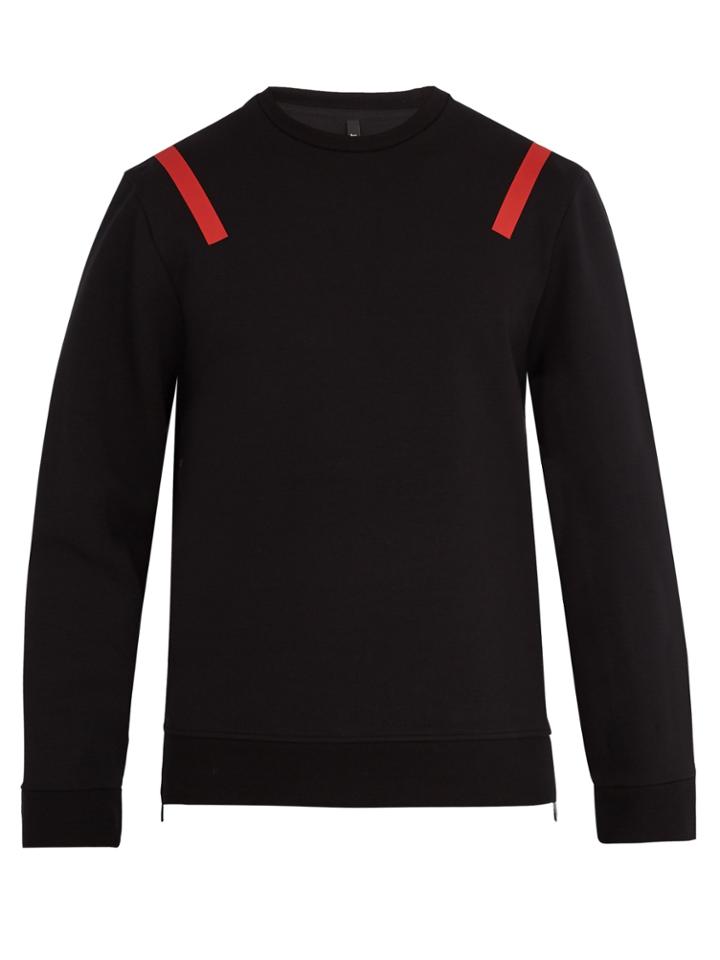 Neil Barrett Tape-print Zip-side Jersey Sweatshirt