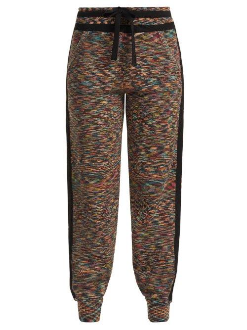 Matchesfashion.com Missoni - Side Stripe Cashmere Track Pants - Womens - Black Multi