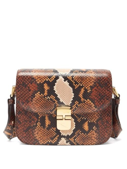 Matchesfashion.com A.p.c. - Grace Small Python-effect Leather Cross-body Bag - Womens - Python