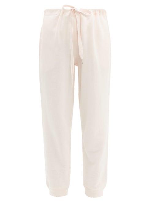 Matchesfashion.com The Upside - Distressed Cuff Cotton Jersey Track Pants - Womens - Pink